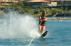 woman water skiing